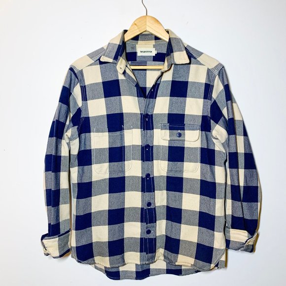 Taylor Stitch Other - Vintage Thick Blue White Plaid Utility Shirt